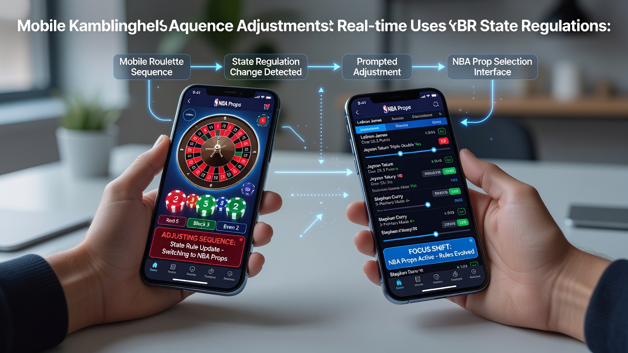 Mobile app interface showing roulette wheel and NBA prop betting options side by side on a smartphone screen