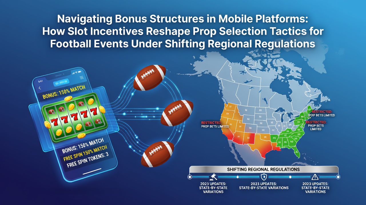 Mobile betting interface showing slot bonuses alongside football prop options in a regulated app environment