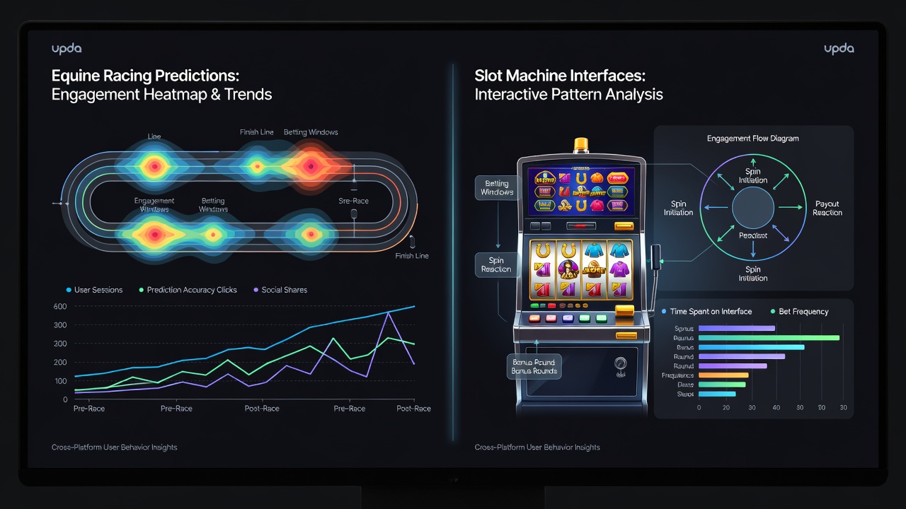 Analytics dashboard displaying crossover patterns between horse racing predictions and slot engagement on mobile devices