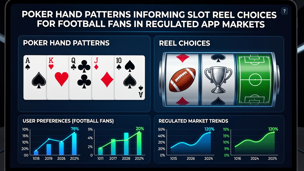 Football fan using a regulated gambling app displaying poker probabilities next to slot reel options