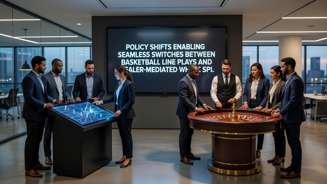 Live dealer roulette wheel integrated with basketball betting dashboard in a portable gaming application