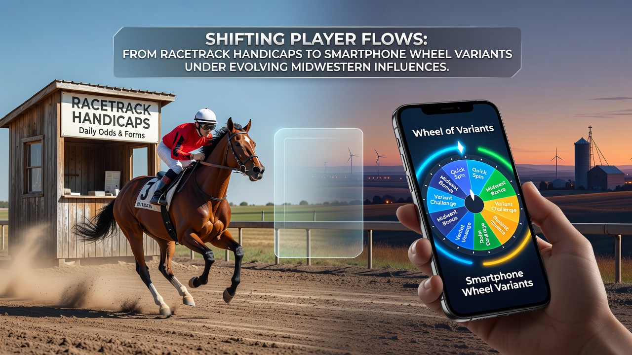 Data chart comparing Midwest racetrack handle trends with mobile wheel game growth in 2026